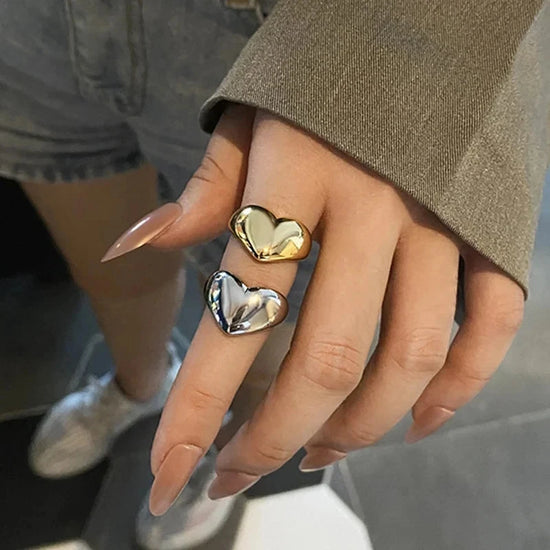 Retro Y2K Heart Ring - Unisex Stainless Steel - Miraelia jewelry&Accessories