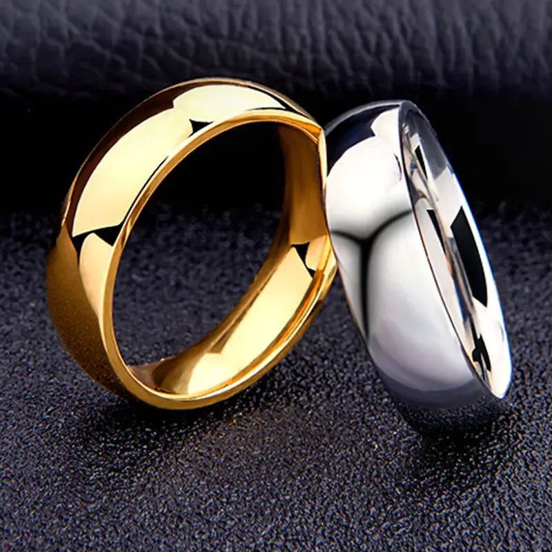 Simple 6mm Titanium Ring Women Men Prevent Allergy High Polished - Miraelia jewelry&Accessories