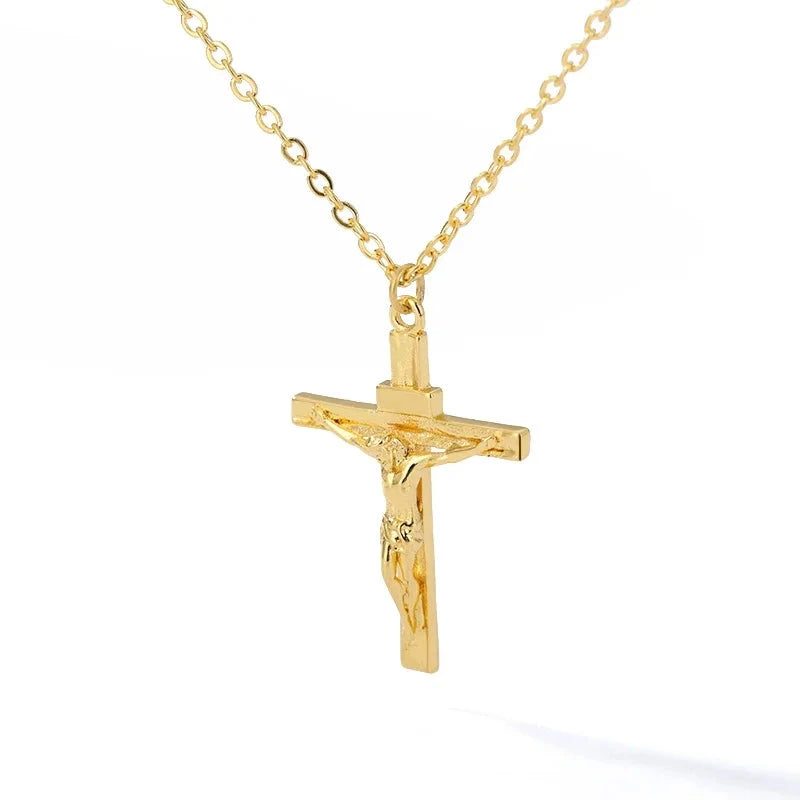 Christian Jesus Cross Necklace For Women Men Stainless Steel Chains - Miraelia jewelry&Accessories