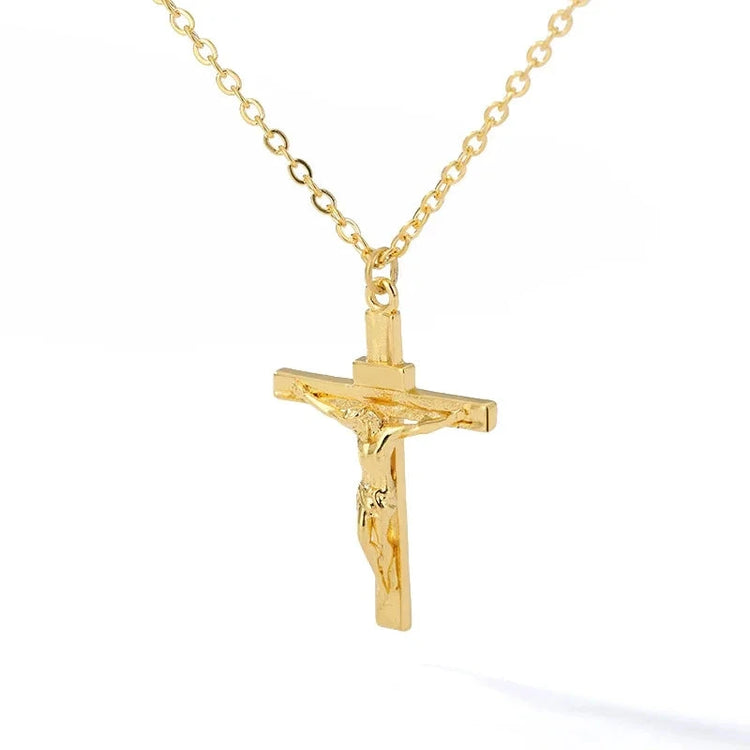 Christian Jesus Cross Necklace For Women Men Stainless Steel Chains - Miraelia jewelry&Accessories