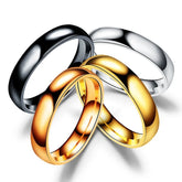 Simple 6mm Titanium Ring Women Men Prevent Allergy High Polished - Miraelia jewelry&Accessories