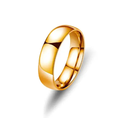 Simple 6mm Titanium Ring Women Men Prevent Allergy High Polished - Miraelia jewelry&Accessories