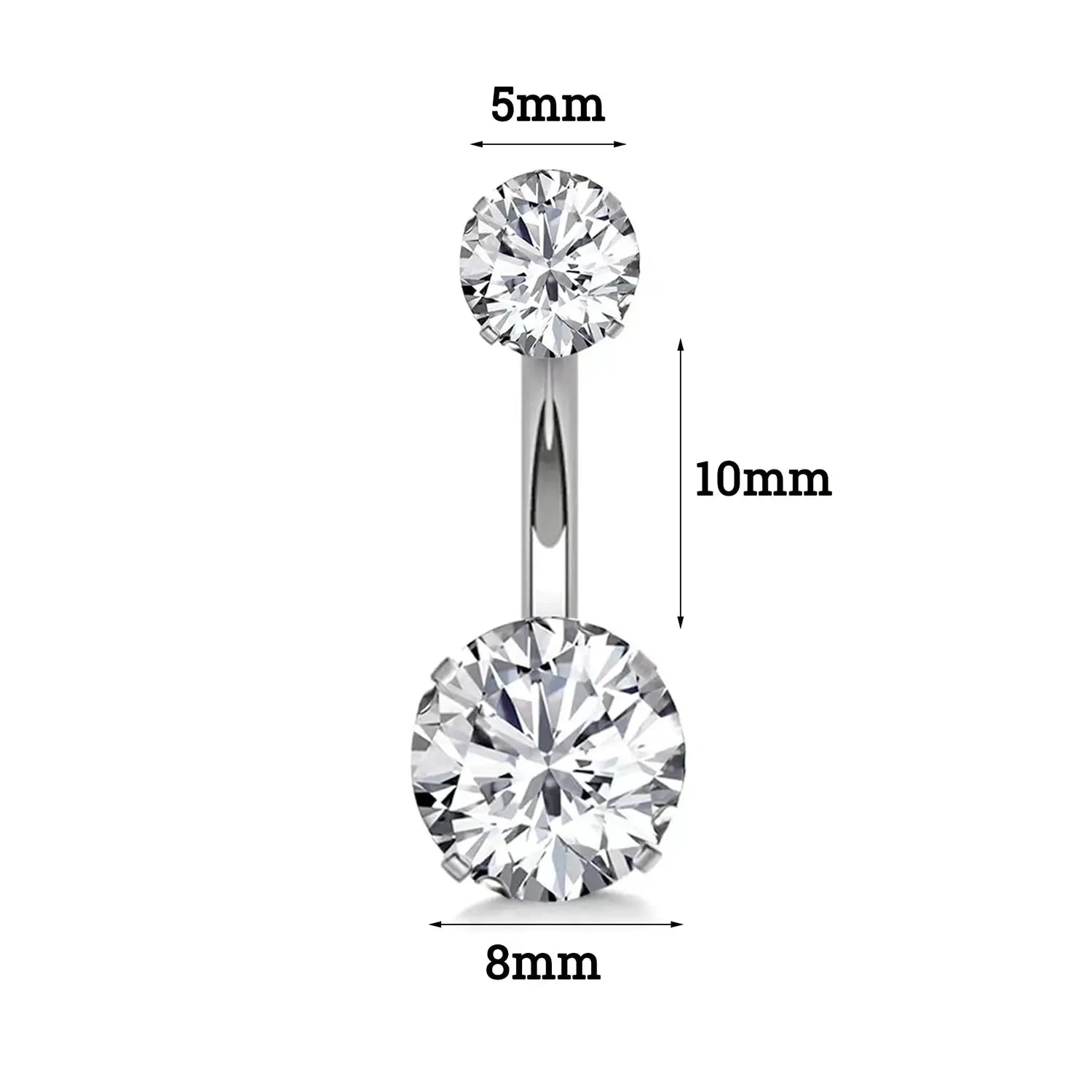 316L Surgical Steel Belly Button Ring - Crystal Piercing Jewelry Miraelia jewelry&Accessories