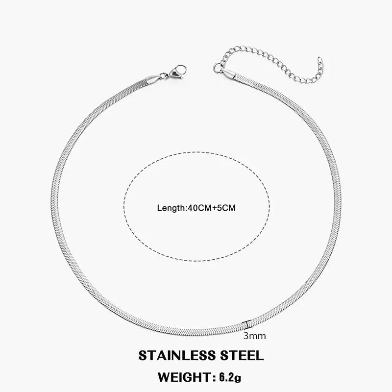 Flat Snake Chain Choker Miraelia jewelry&Accessories