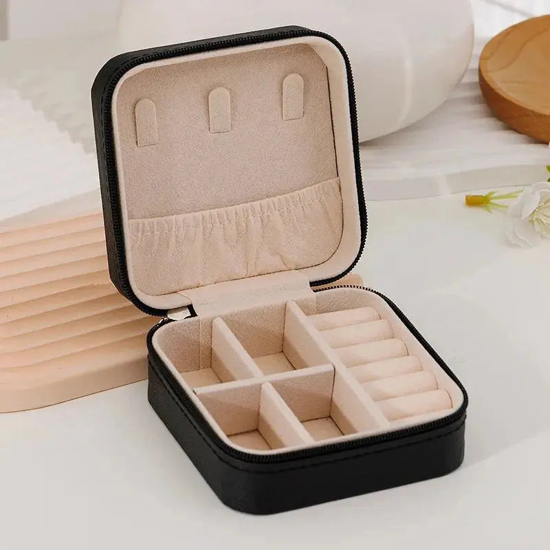 1 Pcs Portable Jewelry Storage Box Pink Home Travel Earrings Necklace - Miraelia jewelry&Accessories