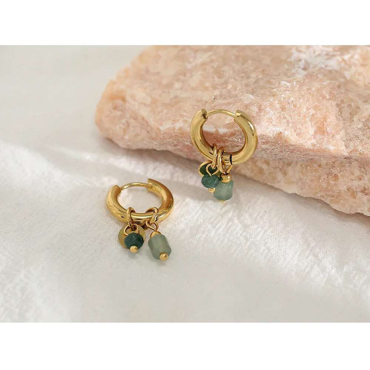 18K Gold Plated Vintage Hoop Earrings for Women - Stainless Steel - Miraelia jewelry&Accessories