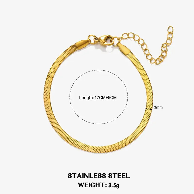 Flat Snake Chain Choker Miraelia jewelry&Accessories