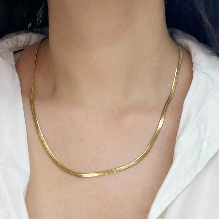 Minimalist Unisex Snake Chain Choker - Stainless Steel Necklace - Miraelia jewelry&Accessories