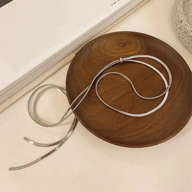 Steel Snake Chain Choker 134cm Miraelia jewelry&Accessories