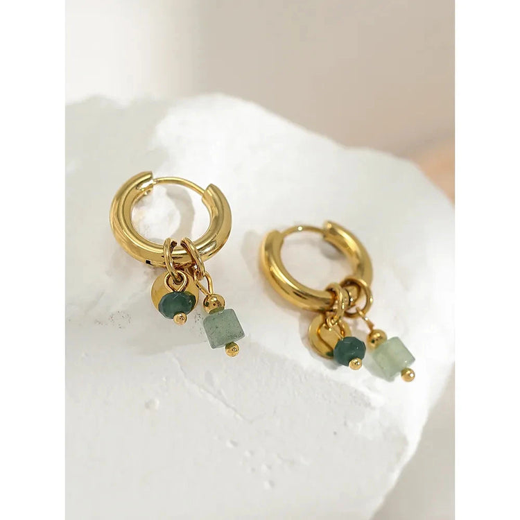 18K Gold Plated Vintage Hoop Earrings for Women - Stainless Steel - Miraelia jewelry&Accessories