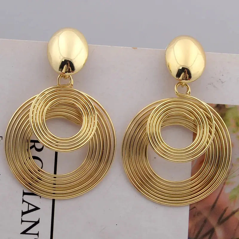 Big Round Statement Earrings Miraelia jewelry&Accessories