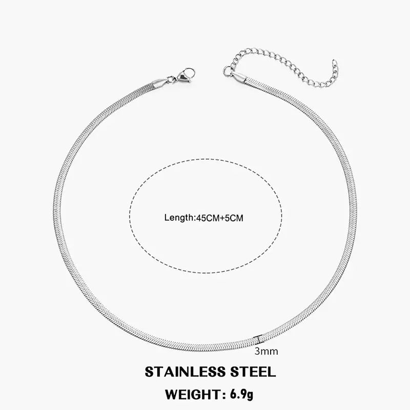 Flat Snake Chain Choker Miraelia jewelry&Accessories