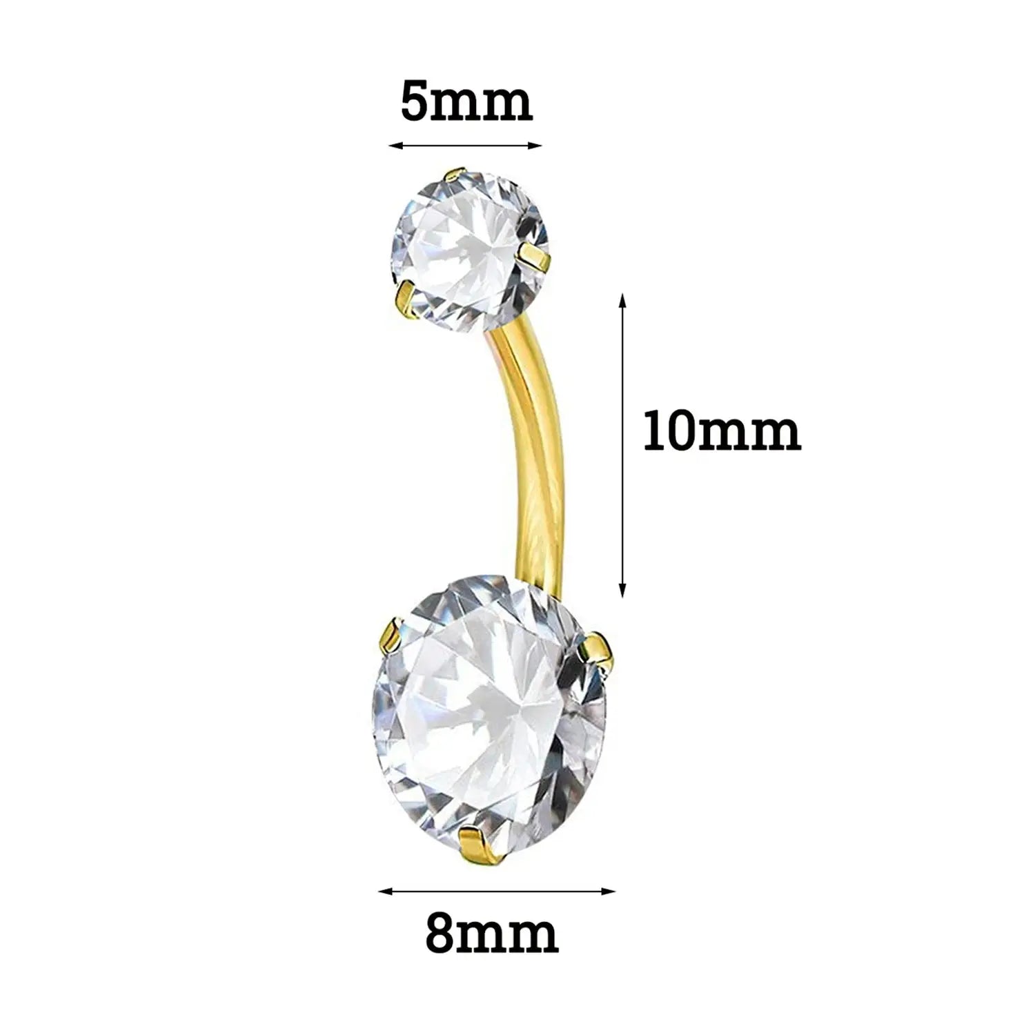 316L Surgical Steel Belly Button Ring - Crystal Piercing Jewelry Miraelia jewelry&Accessories