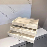 1 Piece of High-capacity Three-layer Flannel Jewelry Box Drawer - Miraelia jewelry&Accessories