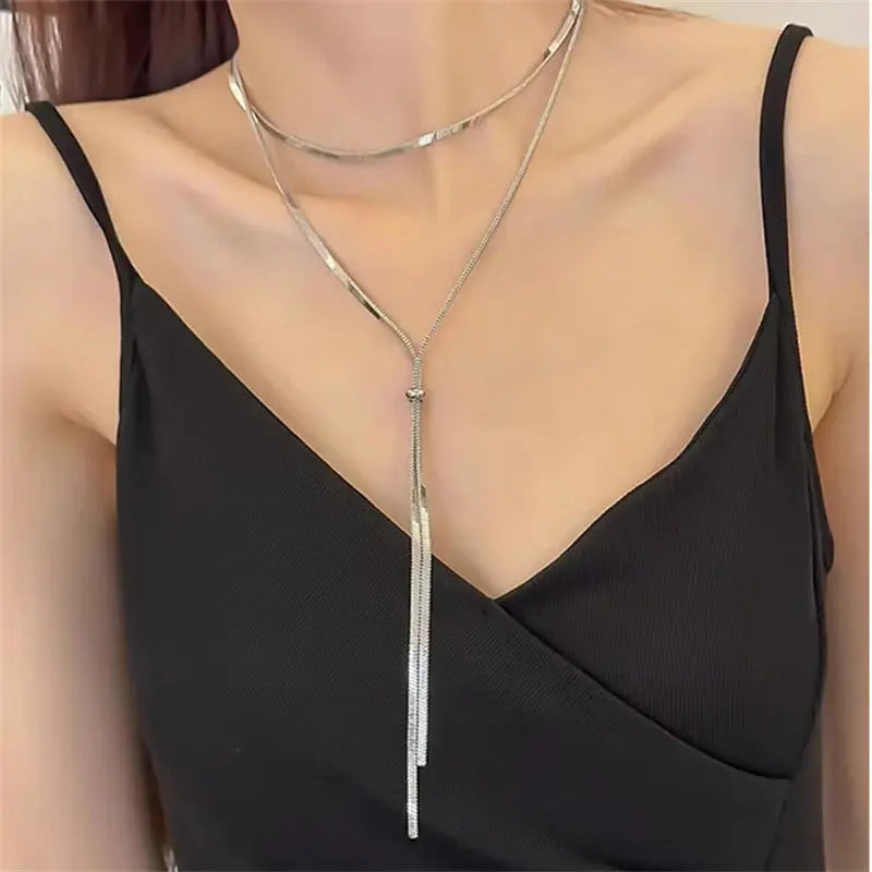 Steel Snake Chain Choker 134cm Miraelia jewelry&Accessories