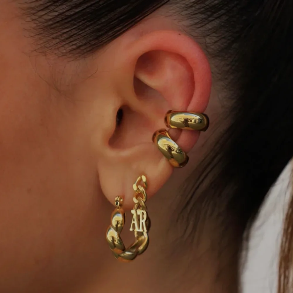 Thick Design 316L Stainless Steel PVD Hypoallergenic Earcuff - Miraelia jewelry&Accessories