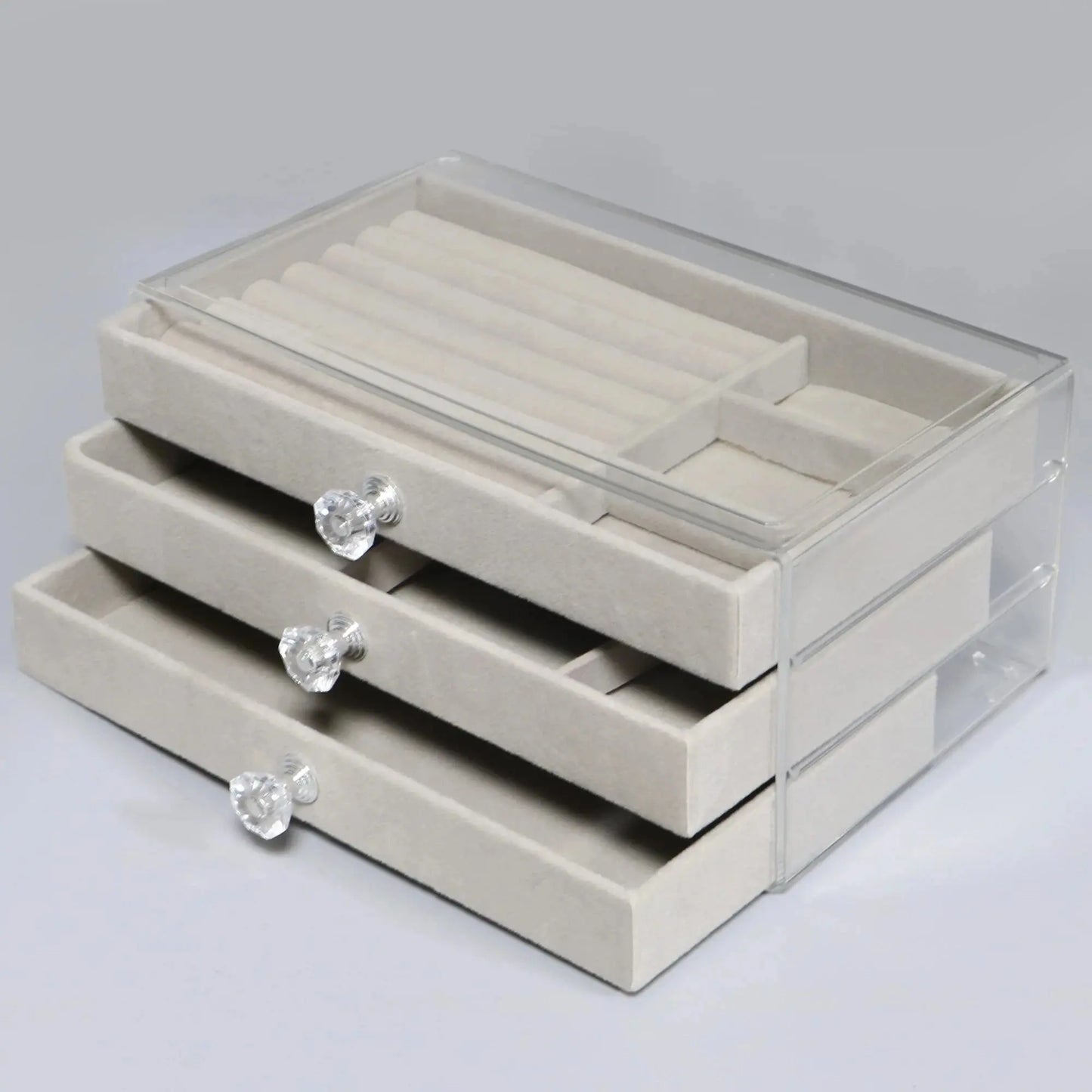 1 Piece of High-capacity Three-layer Flannel Jewelry Box Drawer - Miraelia jewelry&Accessories