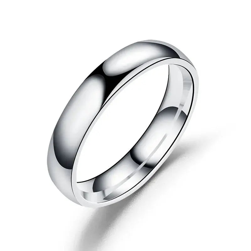 Simple 6mm Titanium Ring Women Men Prevent Allergy High Polished - Miraelia jewelry&Accessories