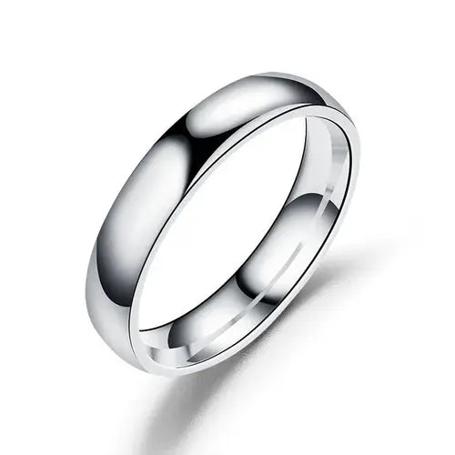 Simple 6mm Titanium Ring Women Men Prevent Allergy High Polished - Miraelia jewelry&Accessories