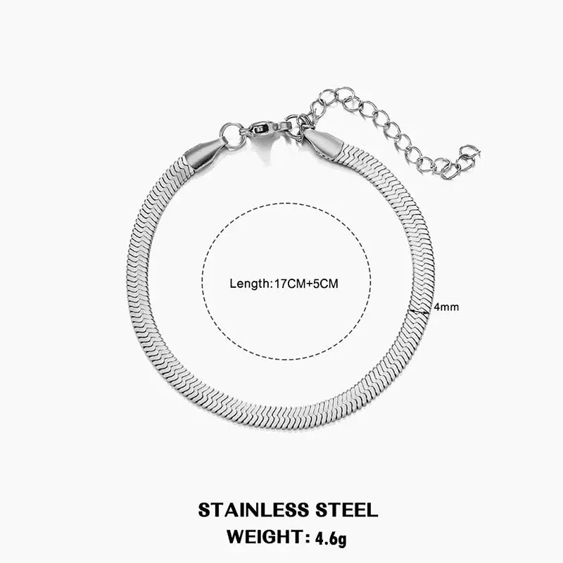 Flat Snake Chain Choker Miraelia jewelry&Accessories