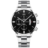 Fashion Men Stainless Steel Watch Luxury Calendar Quartz Wrist Watch - Miraelia jewelry&Accessories