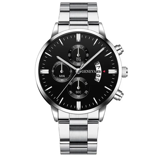 Fashion Men Stainless Steel Watch Luxury Calendar Quartz Wrist Watch - Miraelia jewelry&Accessories