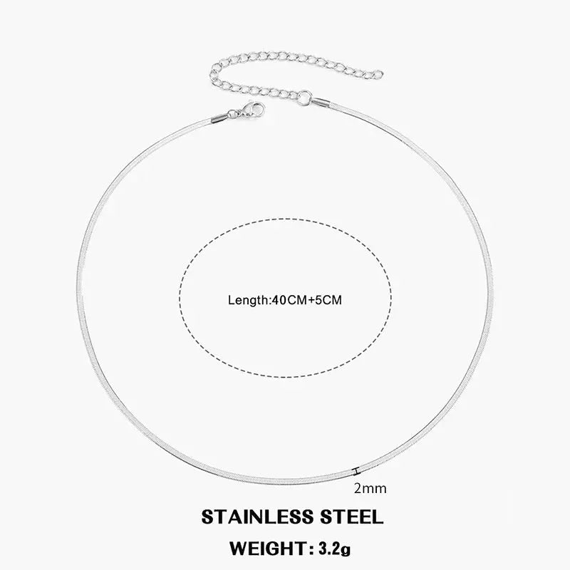 Flat Snake Chain Choker Miraelia jewelry&Accessories