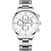 2023 Fashion Men Gold Stainless Steel Watch Luxury Calendar Quartz - Miraelia jewelry&Accessories