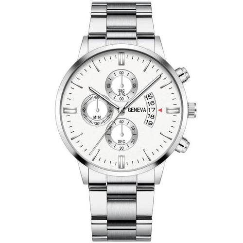 2023 Fashion Men Gold Stainless Steel Watch Luxury Calendar Quartz - Miraelia jewelry&Accessories