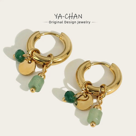 18K Gold Plated Vintage Hoop Earrings for Women - Stainless Steel - Miraelia jewelry&Accessories