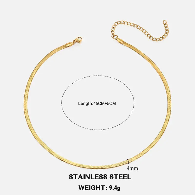 Flat Snake Chain Choker Miraelia jewelry&Accessories