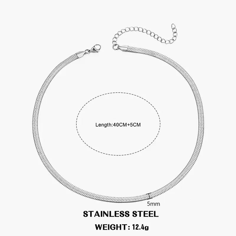 Flat Snake Chain Choker Miraelia jewelry&Accessories