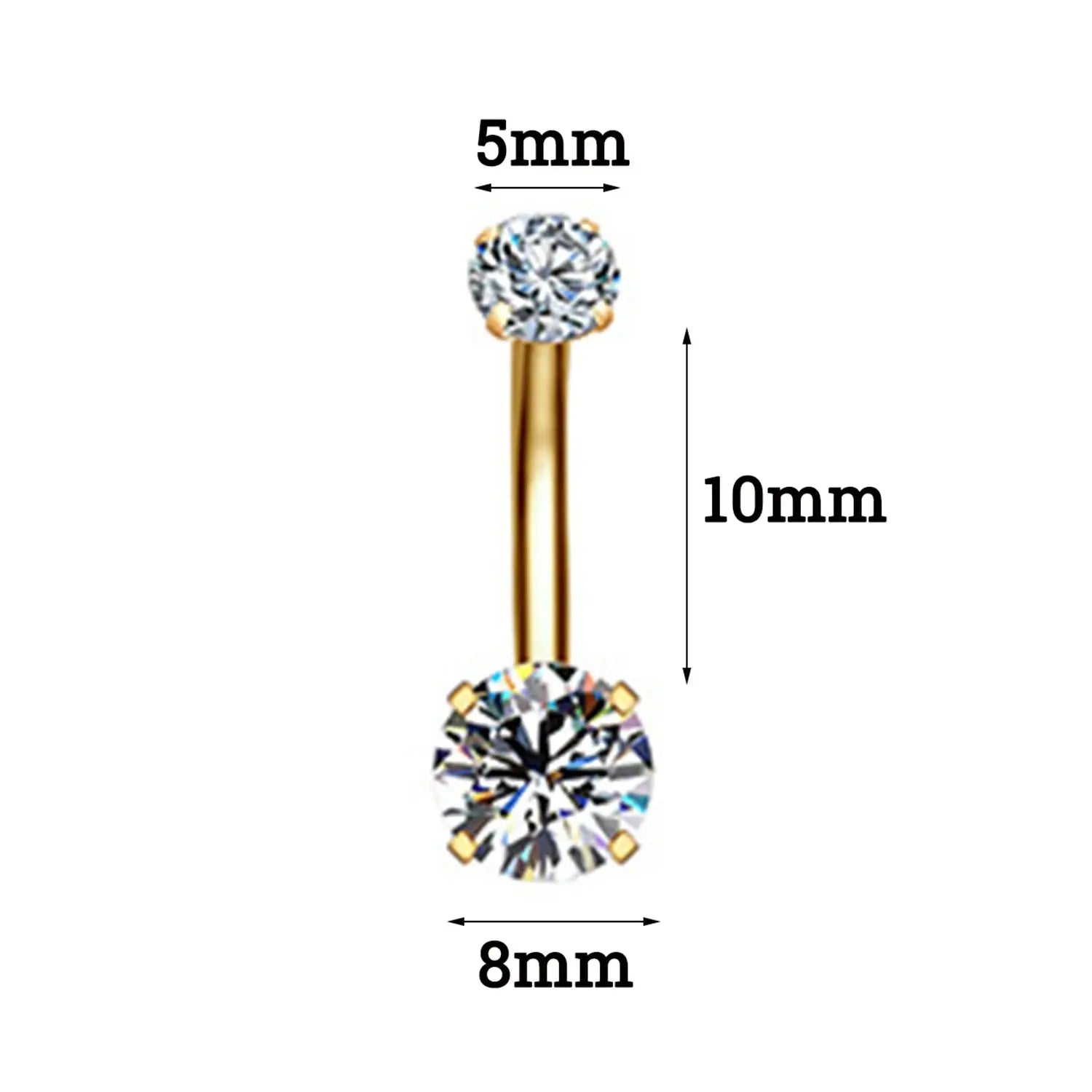 316L Surgical Steel Belly Button Ring - Crystal Piercing Jewelry Miraelia jewelry&Accessories