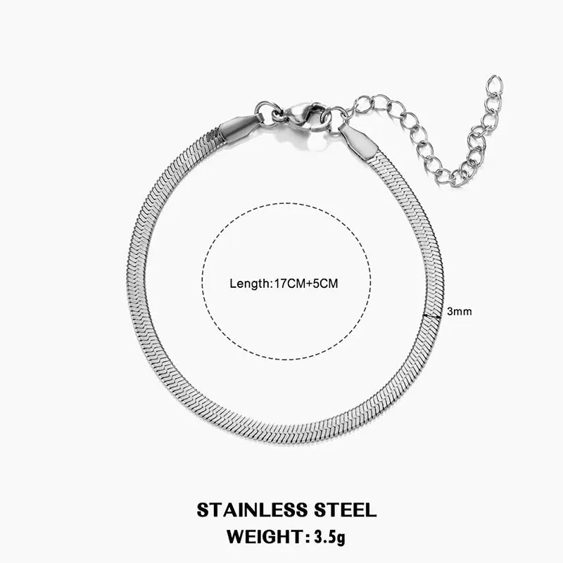 Flat Snake Chain Choker Miraelia jewelry&Accessories