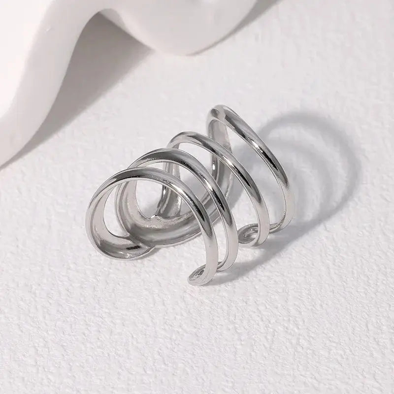 Steel Irregular Wave Rings Miraelia jewelry&Accessories