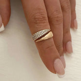 Geometric Diamond Ring - Gold Adjustable Opening Design - Miraelia jewelry&Accessories