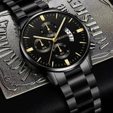 Fashion Men Stainless Steel Watch Luxury Calendar Quartz Wrist Watch - Miraelia jewelry&Accessories