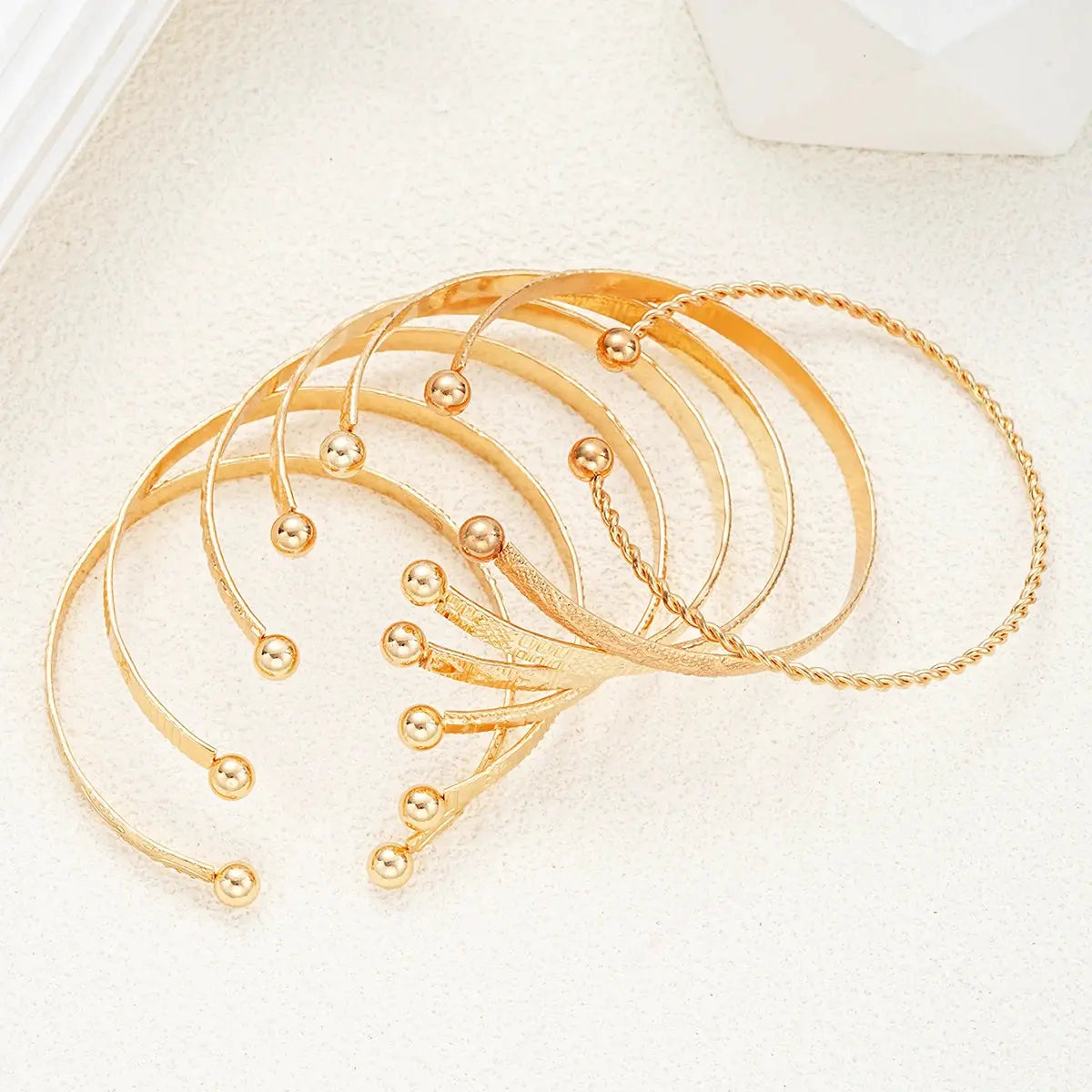Punk Gold Bracelets Set 7pcs Miraelia jewelry&Accessories