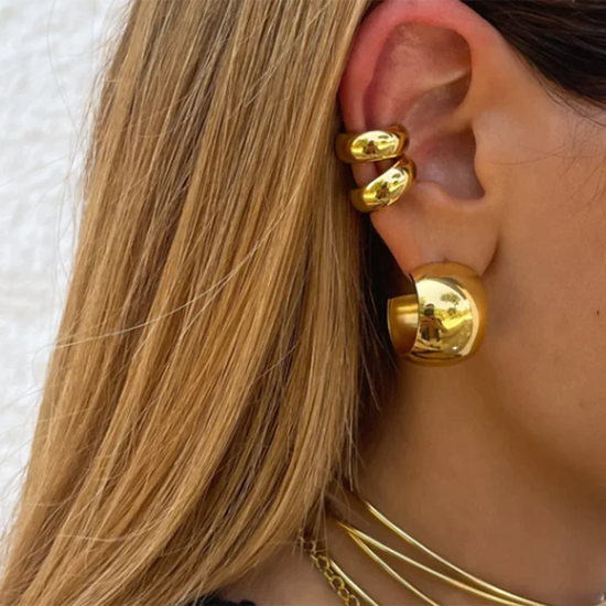 Thick Design 316L Stainless Steel PVD Hypoallergenic Earcuff - Miraelia jewelry&Accessories