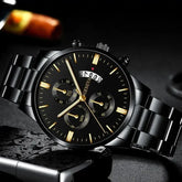 Fashion Men Stainless Steel Watch Luxury Calendar Quartz Wrist Watch - Miraelia jewelry&Accessories