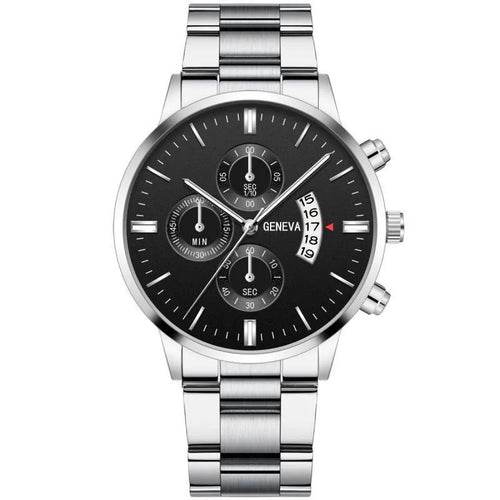 2023 Fashion Men Gold Stainless Steel Watch Luxury Calendar Quartz - Miraelia jewelry&Accessories