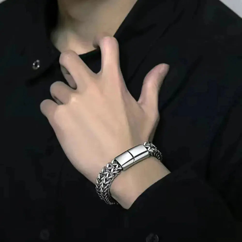 Stainless Steel Magnetic Buckle Fish Scale Bracelet - Miraelia jewelry&Accessories