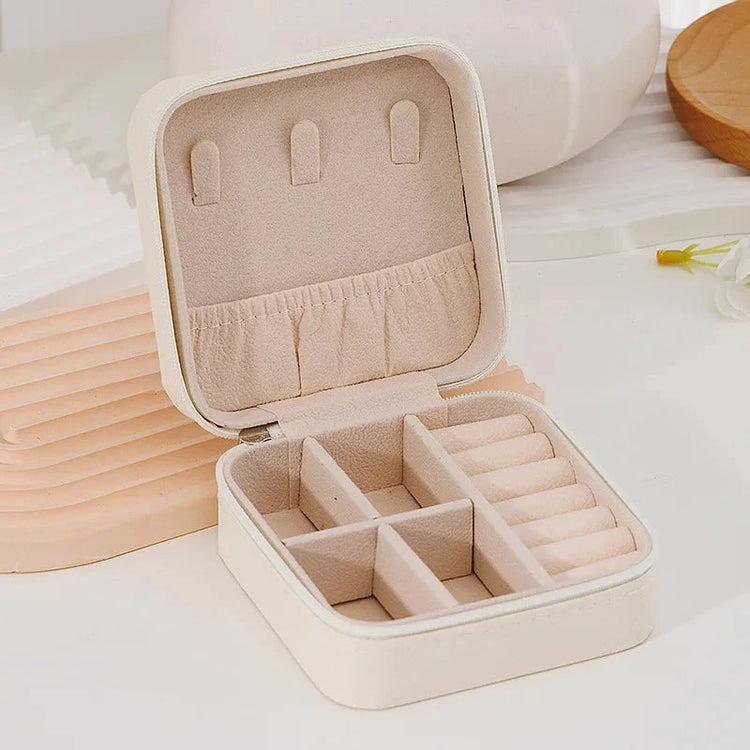 1 Pcs Portable Jewelry Storage Box Pink Home Travel Earrings Necklace - Miraelia jewelry&Accessories