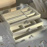 1 Piece of High-capacity Three-layer Flannel Jewelry Box Drawer - Miraelia jewelry&Accessories