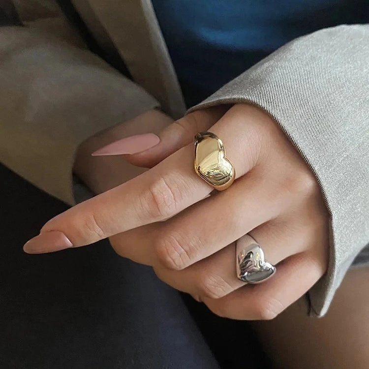Retro Y2K Heart Ring - Unisex Stainless Steel - Miraelia jewelry&Accessories