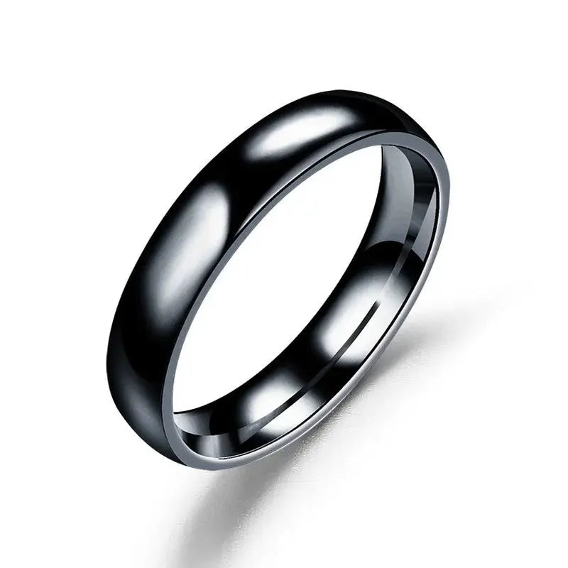 Simple 6mm Titanium Ring Women Men Prevent Allergy High Polished - Miraelia jewelry&Accessories