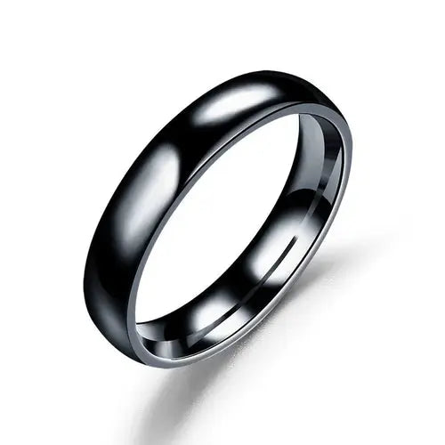 Simple 6mm Titanium Ring Women Men Prevent Allergy High Polished - Miraelia jewelry&Accessories