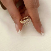 Geometric Diamond Ring - Gold Adjustable Opening Design - Miraelia jewelry&Accessories