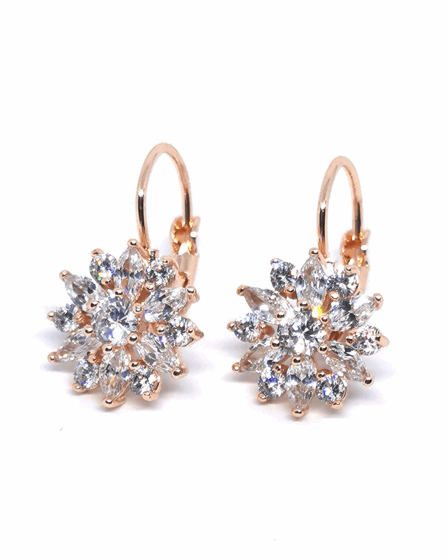 Diamond Sunflower Huggies Earrings 18K Gold Plated - Miraelia Jewelry - Miraelia jewelry&Accessories