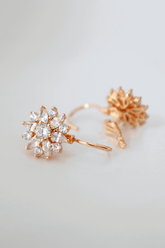 Diamond Sunflower Huggies Earrings 18K Gold Plated - Miraelia Jewelry - Miraelia jewelry&Accessories